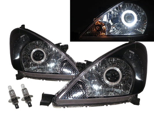 CrazyTheGod INNOVA AN40 First generation 2004-2010 Wagon 5D Guide LED Angel-Eye Projector Headlight Headlamp Black for TOYOTA RHD