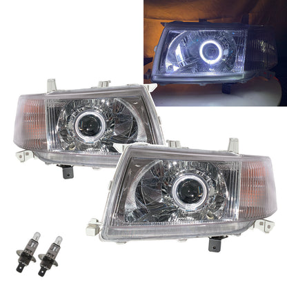 CrazyTheGod Probox XP50/160 2002-2008 VAN 5D Guide LED Angel-Eye Projector Halogen Đèn pha pha mạ crôm cho TOYOTA RHD