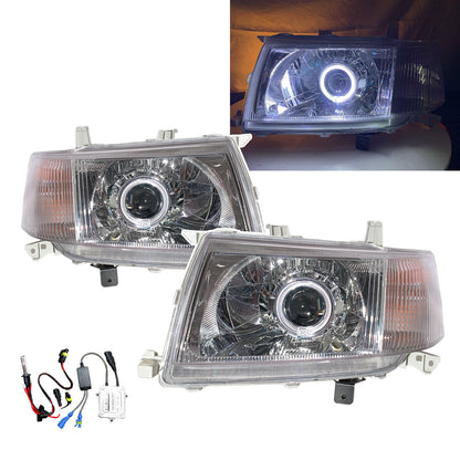 CrazyTheGod Probox XP50/160 2002-2008 VAN 5D Guide LED Angel-Eye Projector HID Headlight Headlamp Chrome for TOYOTA RHD