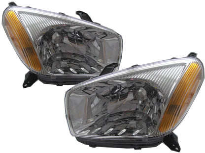 CrazyTheGod RAV4 XA20 Second generation 2001-2003 PRE-FACELIFT SUV 3D/5D Clear Headlight Headlamp Chrome V1 for TOYOTA LHD