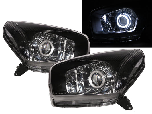 CrazyTheGod RAV4 XA20 Second generation 2001-2003 PRE-FACELIFT Wagon 3D/5D CCFL Projector Headlight Headlamp Black V2 for TOYOTA LHD