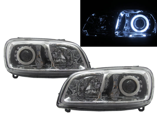 CrazyTheGod RAV4 First generation 1998-2000 FACELIFT SUV 3D/5D CCFL Projector Glass Headlight Headlamp Chrome V2 for TOYOTA RHD