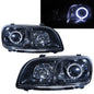 CrazyTheGod RAV4 XA10 ไฟหน้าโปรเจคเตอร์ LED Angel-Eye แบบ 3D/5D Guide รุ่นแรกสำหรับ SUV รุ่นก่อนปรับโฉมปี 1994-1998 สีดำ สำหรับ TOYOTA LHD