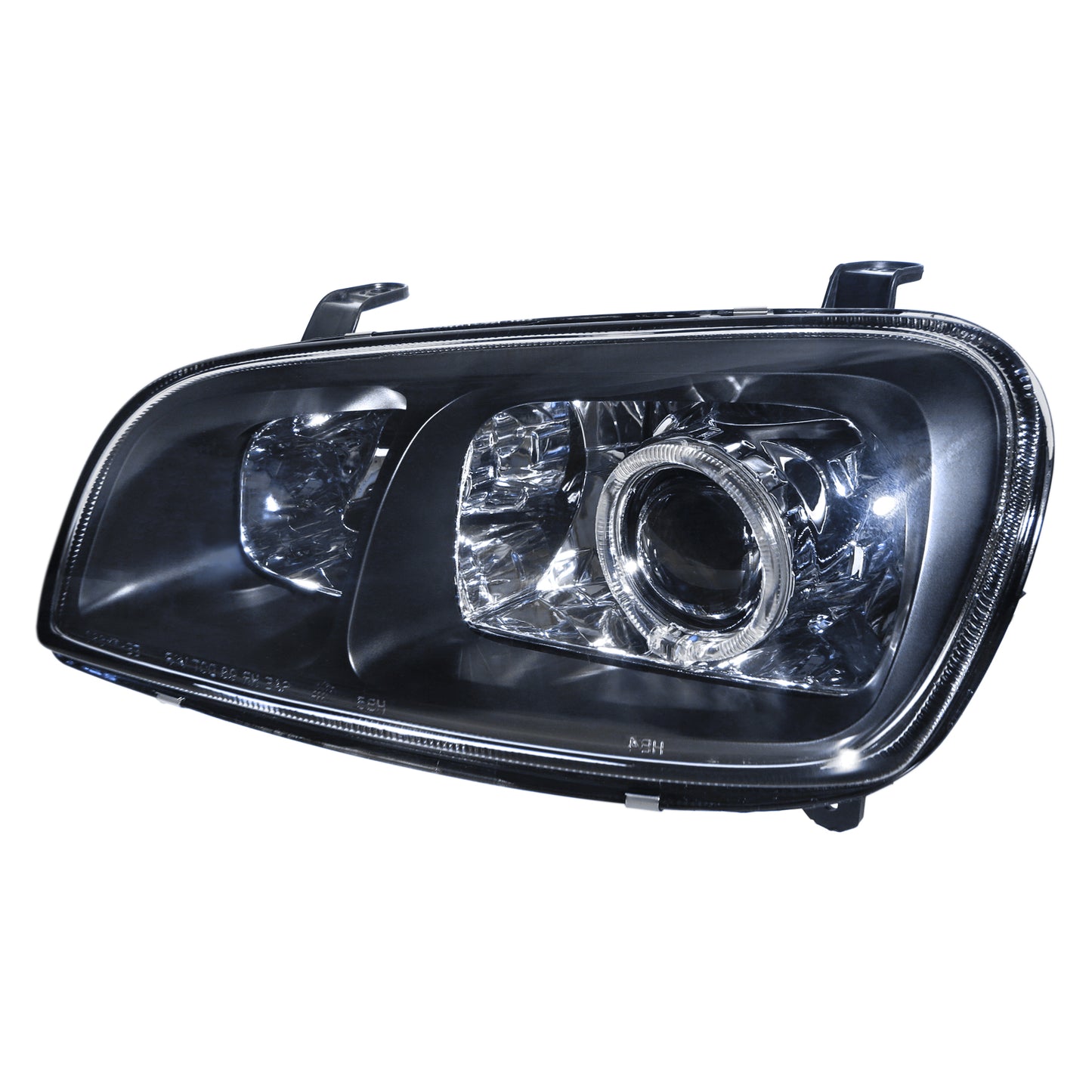 CrazyTheGod RAV4 XA10 ไฟหน้าโปรเจคเตอร์ LED Angel-Eye แบบ 3D/5D Guide รุ่นแรกสำหรับ SUV รุ่นปี 1994-1998 ก่อนปรับโฉมใหม่ สีดำ สำหรับ TOYOTA RHD