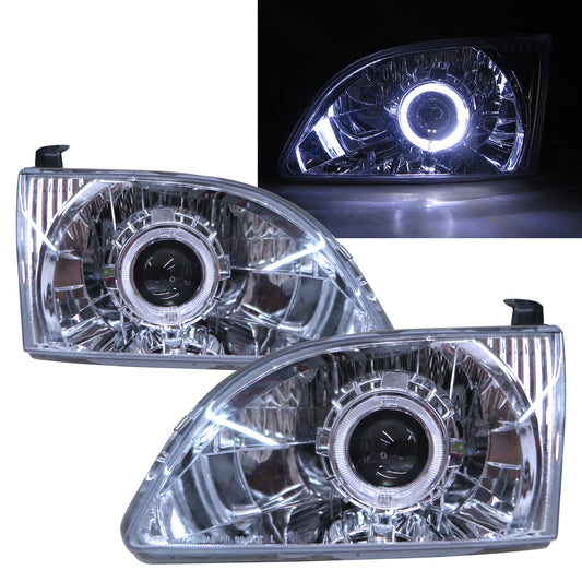 CrazyTheGod SIENNA XL10 First generation 2001-2003 Facelift Minivan 5D Guide LED Angel-Eye Projector Headlight Headlamp Chrome for TOYOTA LHD