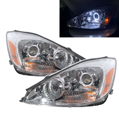 CrazyTheGod SIENNA XL20 Second generation 2004-2005 Minivan 5D Guide LED Angel-Eye Projector Headlight Headlamp Chrome for TOYOTA LHD