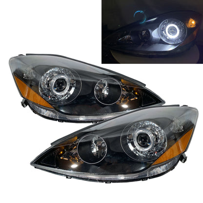 CrazyTheGod SIENNA XL20 Second generation 2006-2010 Facelift Minivan 5D Guide LED Angel-Eye Projector Headlight Headlamp Black for TOYOTA LHD