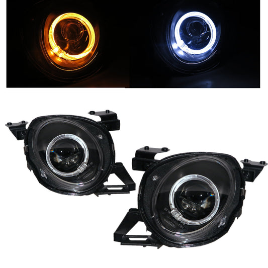 CrazyTheGod SOARER Z30 1992-2000 Coupe 2D Guide LED Angel-Eye Projector Headlight Headlamp Black for TOYOTA