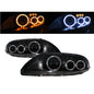 CrazyTheGod SOARER Z30 1992-2000 Coupe 2D Guide LED Angel-Eye Projector Headlight Headlamp Black for TOYOTA LHD