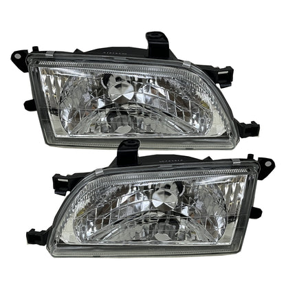 CrazyTheGod TERCEL 1998-1999 Facelift Sedan 4D Clear Headlight Headlamp Chrome for TOYOTA LHD