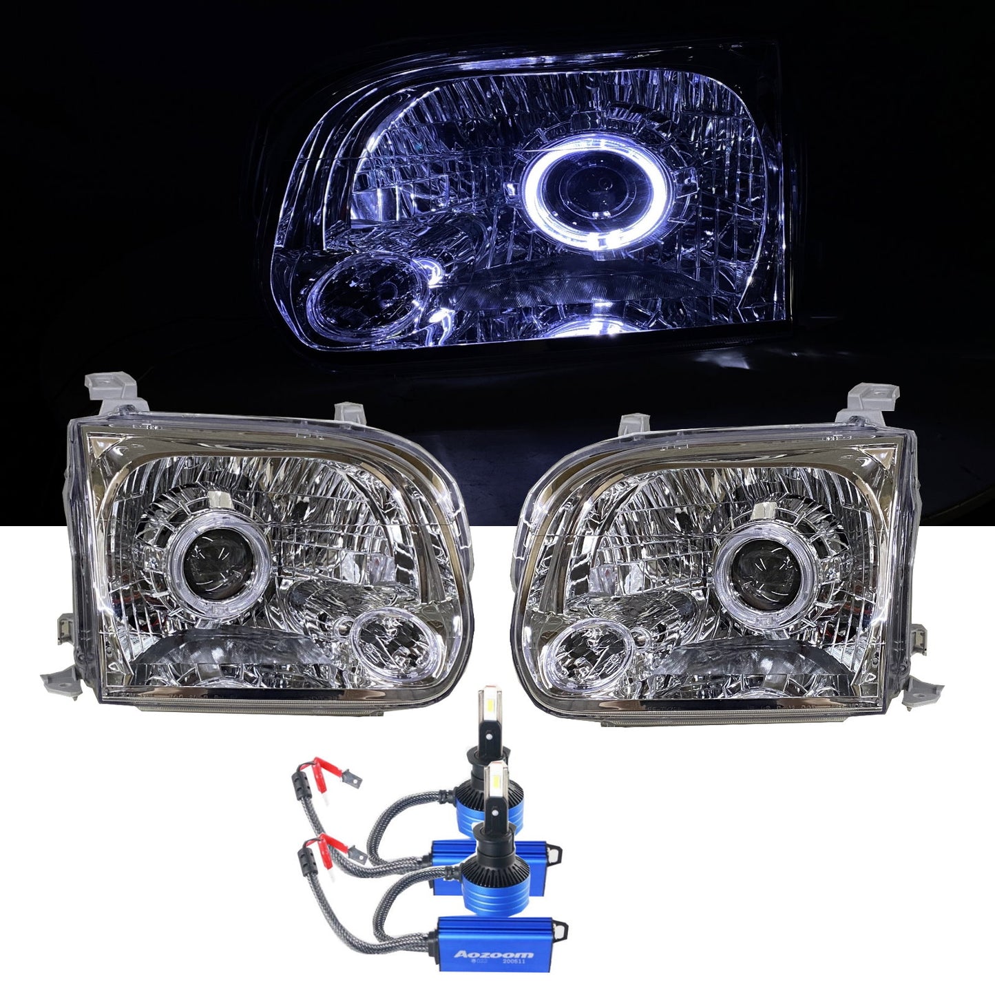 CrazyTheGod Tundra First generation 2005-2007 Facelift Pickup Truck/Ute/Bakkie Projector HID Headlight Headlamp Chrome for TOYOTA LHD