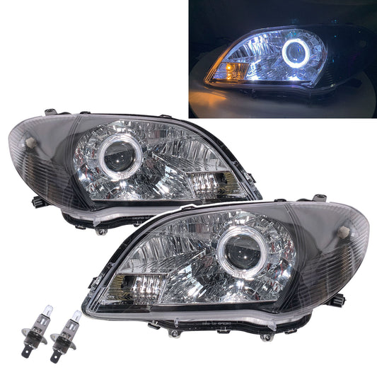 CrazyTheGod VIOS First generation 2006-2007 Facelift Sedan 4D Guide LED Angel-Eye Projector Headlight Headlamp Black for TOYOTA LHD