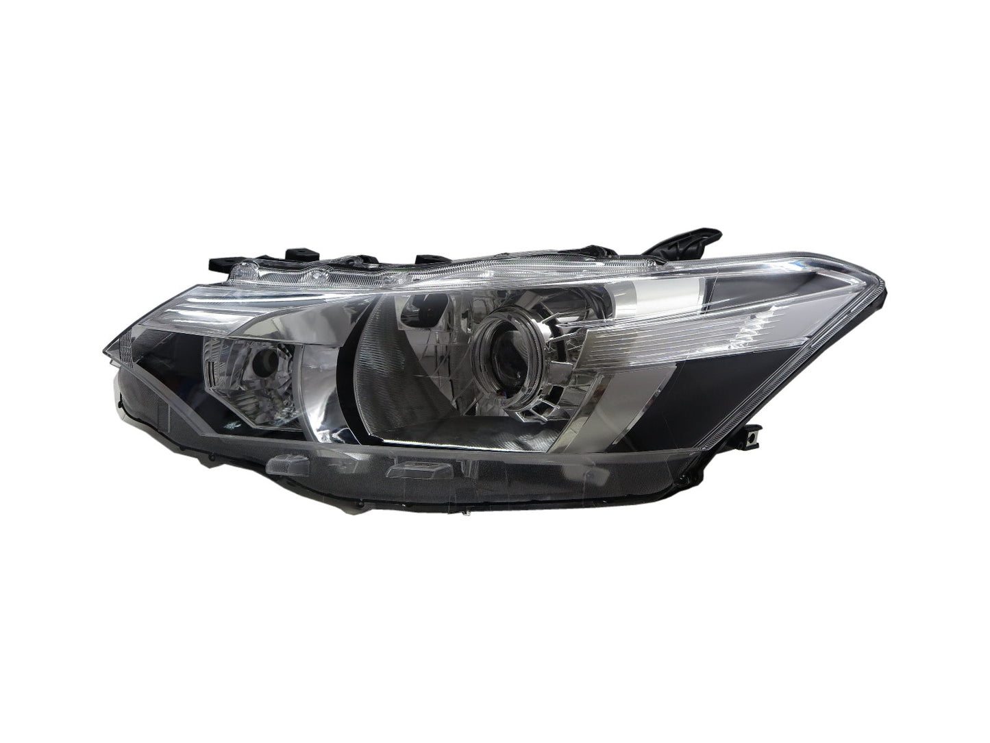 CrazyTheGod VIOS XP150 thế hệ thứ ba 2013-2015 Sedan 4D Guide LED Angel-Eye Projector Headlight Đèn pha có động cơ Chrome V1 cho TOYOTA LHD