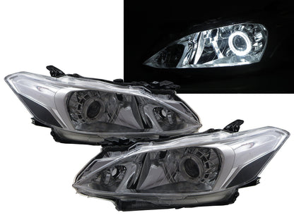 CrazyTheGod VIOS XP150 Third generation 2016-present FACELIFT Sedan/Hatchback 4D/5D Guide LED Angel-Eye Projector Headlight Headlamp W/ Motor Chrome for TOYOTA RHD