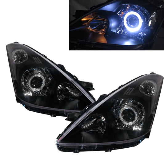 CrazyTheGod WISH AE10 First generation 2003-2005 Wagon 5D Guide LED Angel-Eye Projector Headlight Headlamp BLACK for TOYOTA RHD