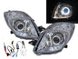 CrazyTheGod Yaris XP90 Second generation 2005-2008 Pre-Facelift Hatchback 3D/5D Guide LED Angel-Eye Projector Headlight Headlamp Chrome for TOYOTA RHD