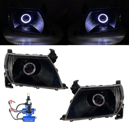 CrazyTheGod Zace Surf 2003-2007 Guide LED Angel-Eye Projector Headlight Headlamp Black Taiwan for TOYOTA LHD