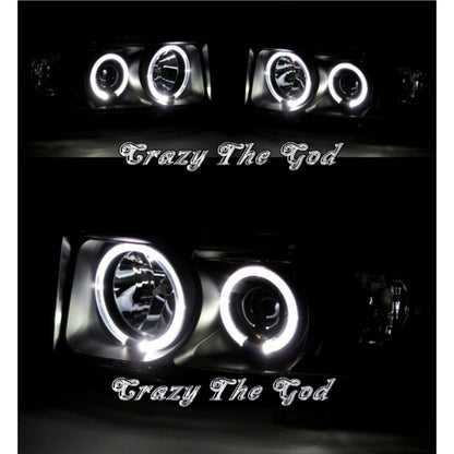 CrazyTheGod bB XP30 First generation 2000-2005 Hatchback 5D Halo Projector Headlight Headlamp Black for TOYOTA LHD