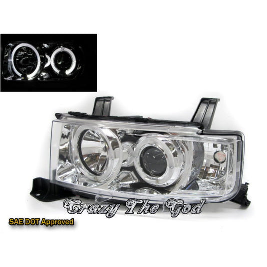 CrazyTheGod bB XP30 First generation 2000-2005 Hatchback 5D Halo Projector Headlight Headlamp Chrome for TOYOTA RHD