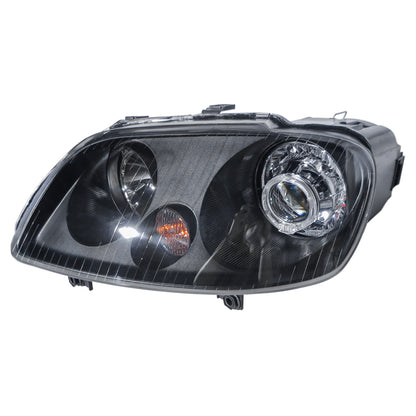 CrazyTheGod Caddy 2K Thế hệ thứ ba 2003-2010 MPV tiền nâng cấp 5D Hướng dẫn Đèn pha Halogen Máy chiếu Angel-Eye LED Đèn pha V2 màu đen cho VW Volkswagen LHD