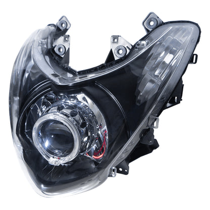 CrazyTheGod SMAX/MAJESTY First generation 2013-present Motorcycles Guide LED Angle-Eye Projector Headlight Headlamp Black for YAMAHA