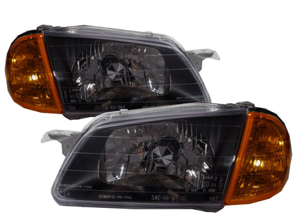 CrazyTheGod Laser BJ 1998-2000 Sedan/Wagon Clear Headlight Headlamp BLACK V2 for FORD LHD