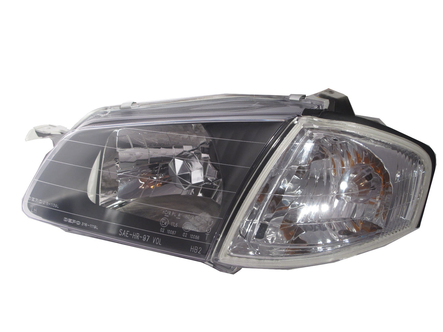 CrazyTheGod Lynx BJ 1998-2000 Sedan/Wagon Clear Headlight Headlamp BLACK V1 for FORD LHD