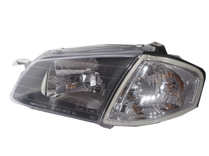 CrazyTheGod Lynx BJ 1998-2000 Sedan/Wagon Clear Headlight Headlamp BLACK V1 for FORD LHD