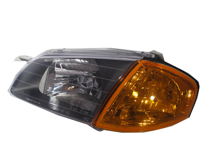 CrazyTheGod Tierra BJ 1998-2000 Sedan/Wagon Clear Headlight Headlamp BLACK V2 for FORD LHD