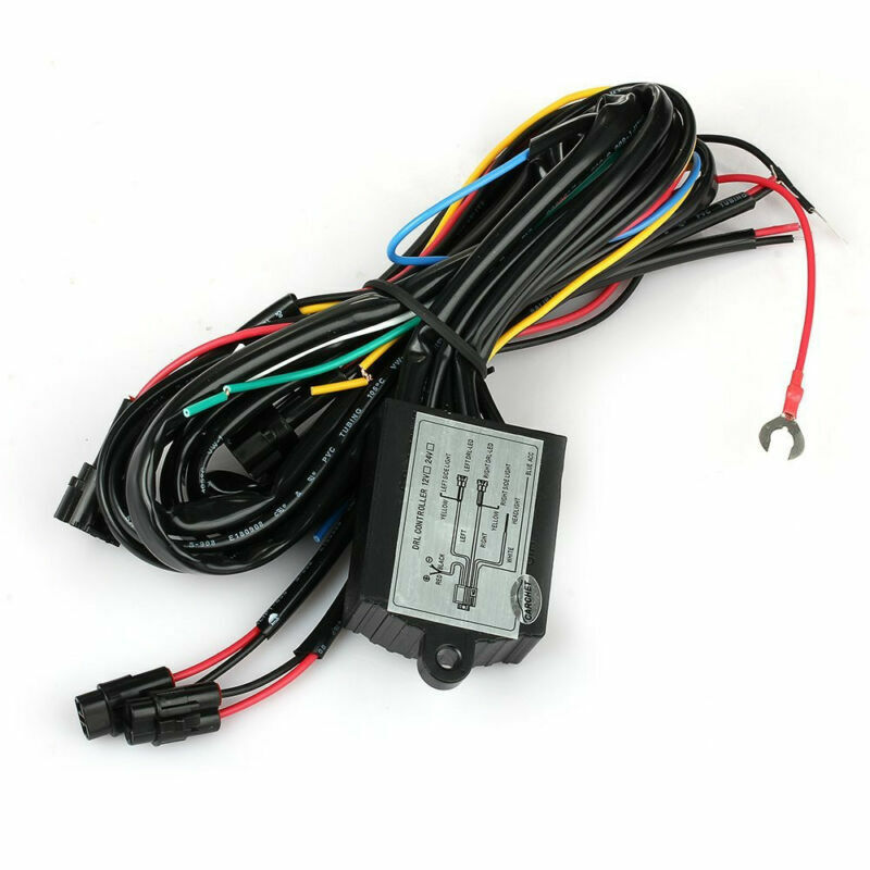 Car SUV LED Daytime Running Light DRL Relay Harness Automatic On/Off Control Box Dimmer