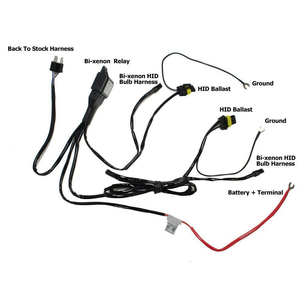 HID Xenon/LED H4 HB2 9003 Relay Wiring Harness Controller