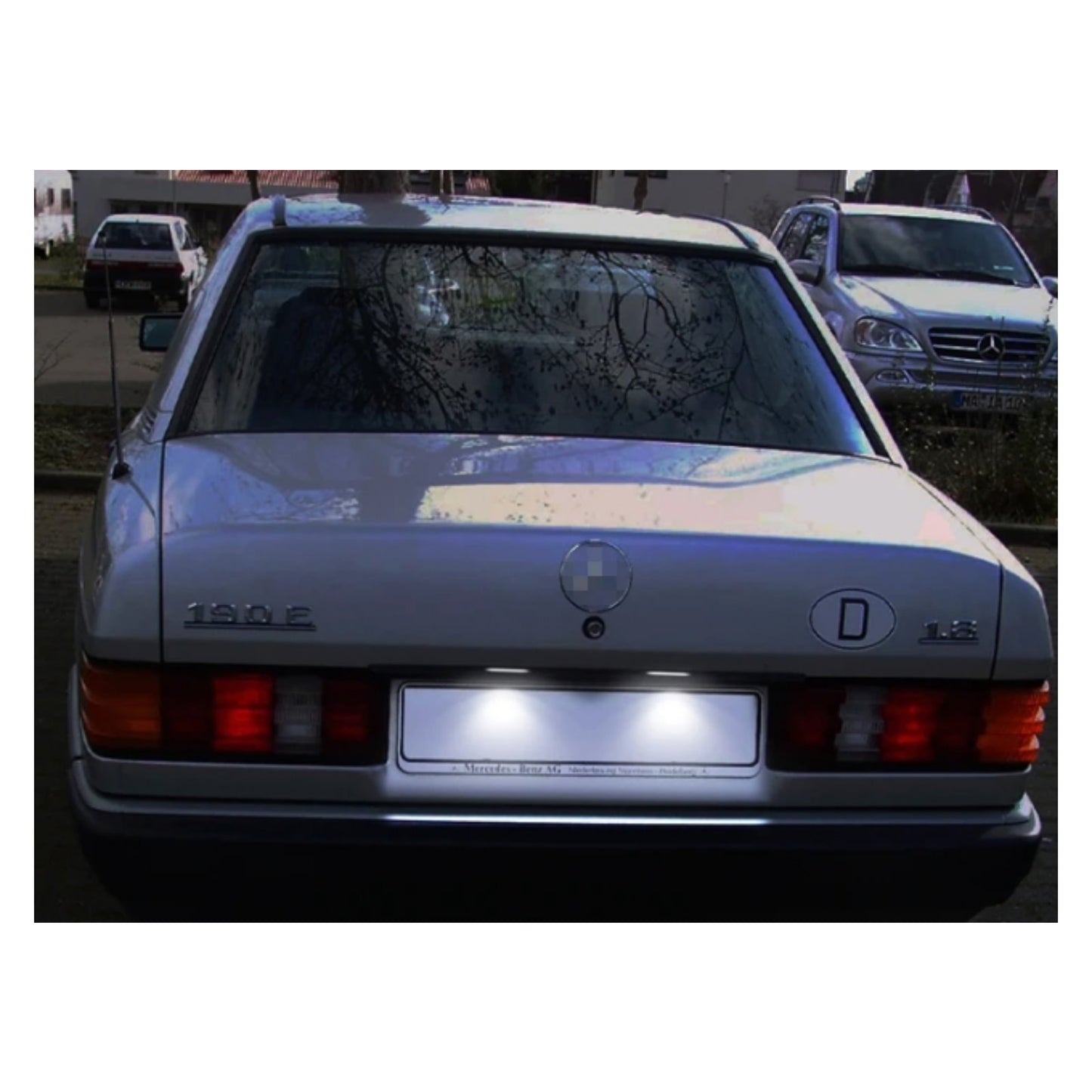 CrazyTheGod C-CLASS W201 190D 190E 1992-1997 LED License Lamp Chrome for Mercedes-Benz