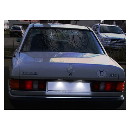 CrazyTheGod C-CLASS W201 190D 190E 1992-1997 LED License Lamp Chrome for Mercedes-Benz