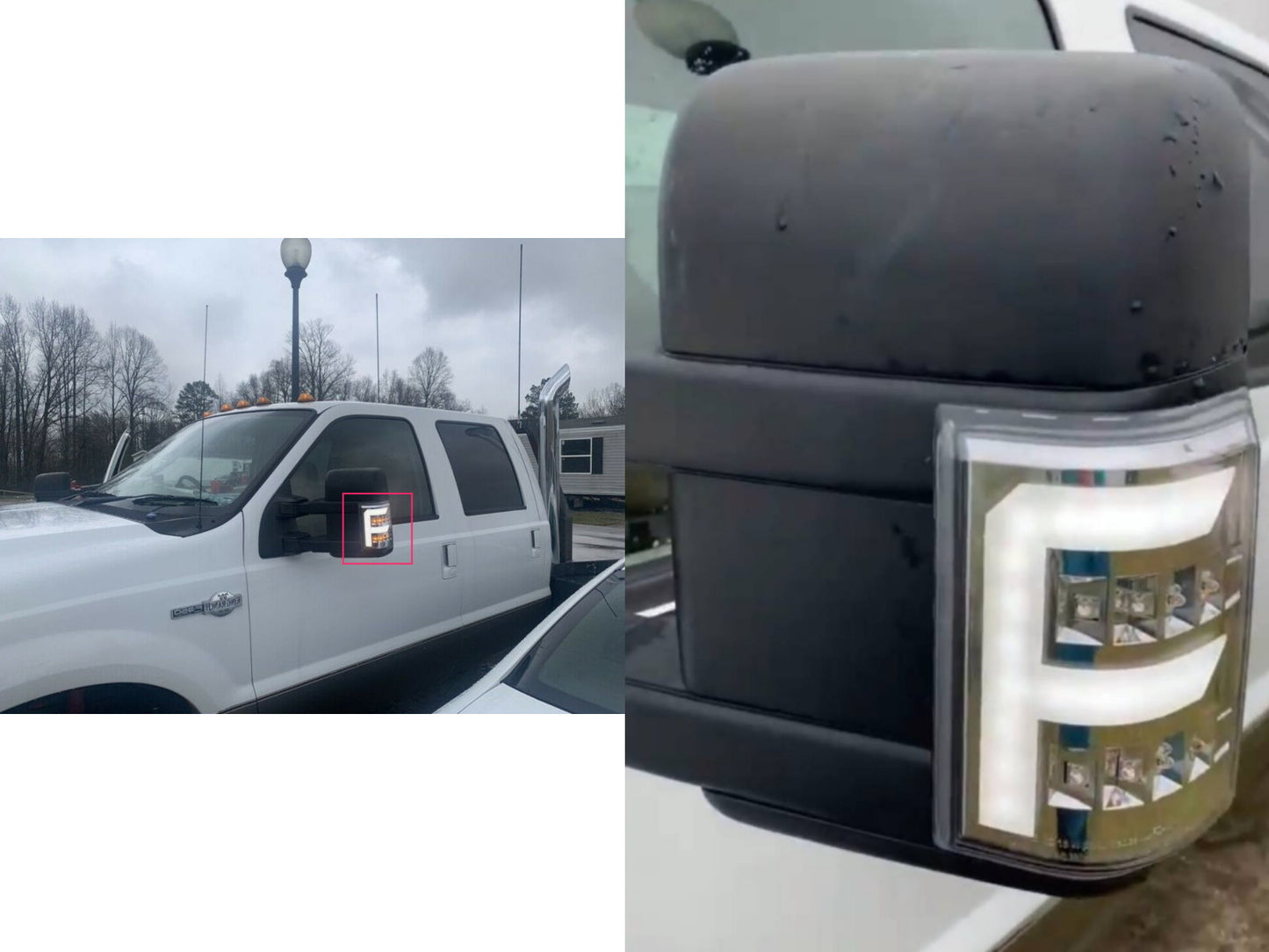 CrazyTheGod F250/F350/F450/F550/SUPER DUTY 2008-2016 Pickup Truck/Ute/Bakkie 2D LED FLook Mirror Light Chrome for FORD