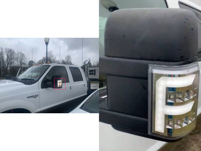 CrazyTheGod F250/F350/F450/F550/SUPER DUTY 2008-2016 Pickup Truck/Ute/Bakkie 2D LED FLook Mirror Light Chrome for FORD