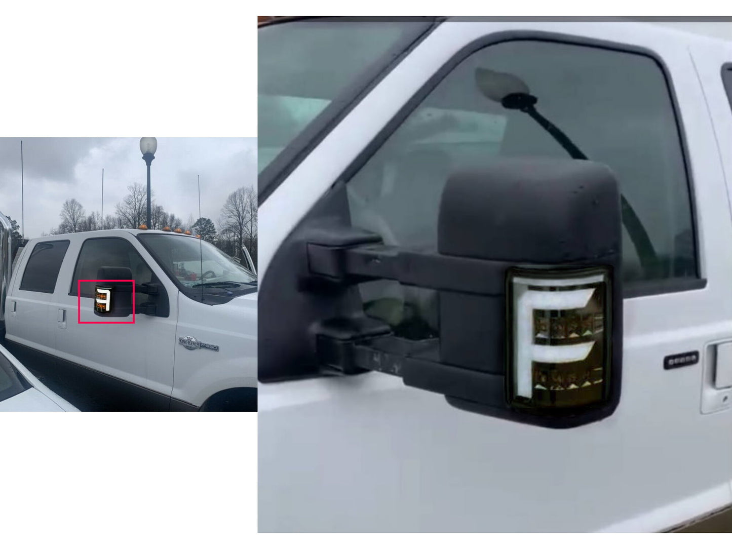 CrazyTheGod F250/F350/F450/F550/SUPER DUTY 2008-2016 Pickup Truck/Ute/Bakkie 2D LED FLook Mirror Light Smoke for FORD