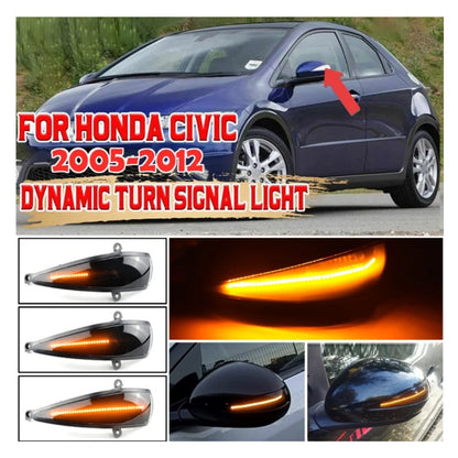 CrazyTheGod Civic 2005-2012 Hatchback 3D/5D LED Dynamic Turn signal Mirror Light Smoke for HONDA