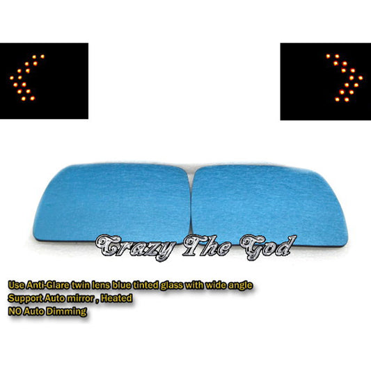 CrazyTheGod X3 E83 First generation 2004-2010 SUV 5D LED Signal Light Anti-Glare MIrror Glass Blue for BMW