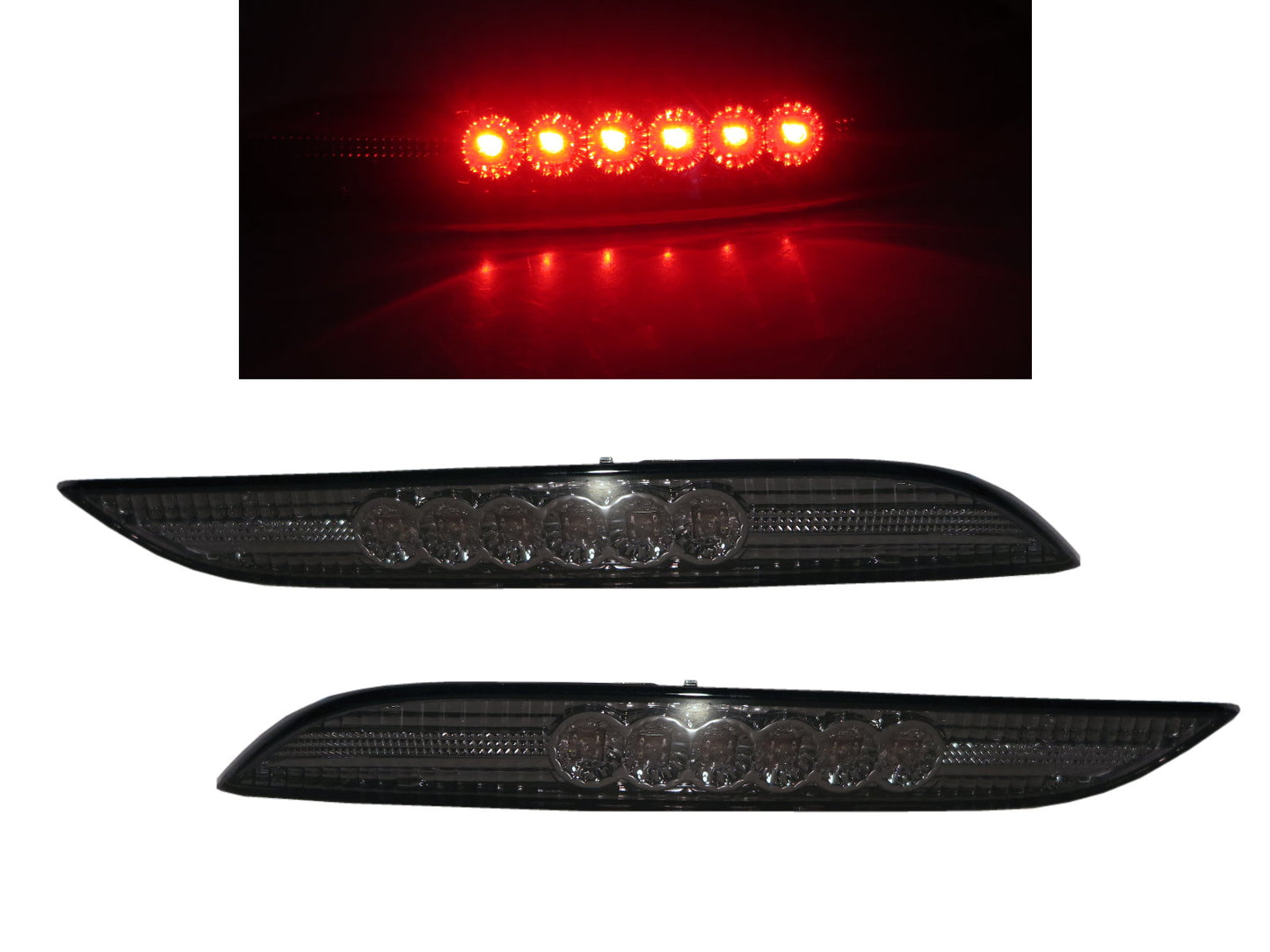 CrazyTheGod 5-Series E60 Fifth generation 2003-2007 Sedan 4D LED Rear Bumper Brake Light Lamp Smoke for BMW