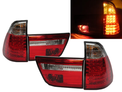ไฟท้าย LED CrazyTheGod E53 X5 1999-2003 PRE-FACELIFT สีแดง/ใส สำหรับ BMW V1
