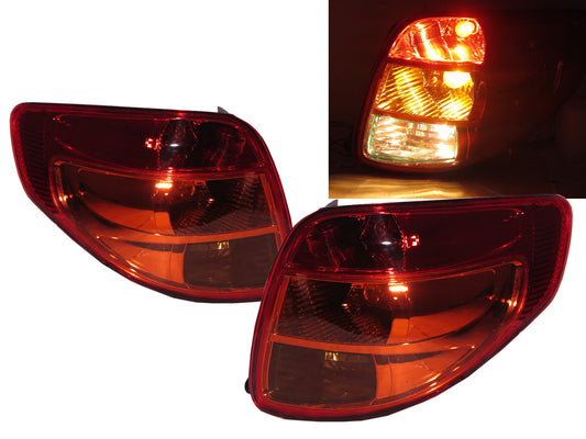 CrazyTheGod Sedici First generation 2007-2013 Hatchback 5D Clear Tail Rear Light Red for Fiat