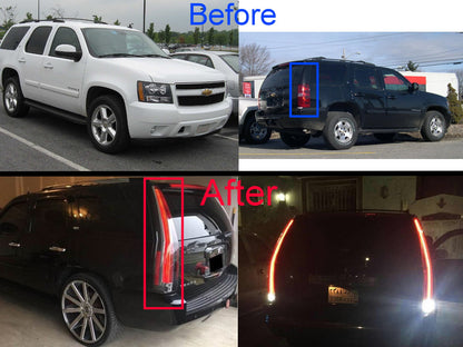 ไฟท้าย LED 5D สีแดง CrazyTheGod Tahoe SUV รุ่นที่สี่ ปี 2015-2016 สำหรับ CHEVROLET CHEVY