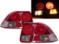 CrazyTheGod Civic ES Seventh generation 2001-2003 Sedan 4D Clear Tail Rear Light Red/Clear V2 for HONDA