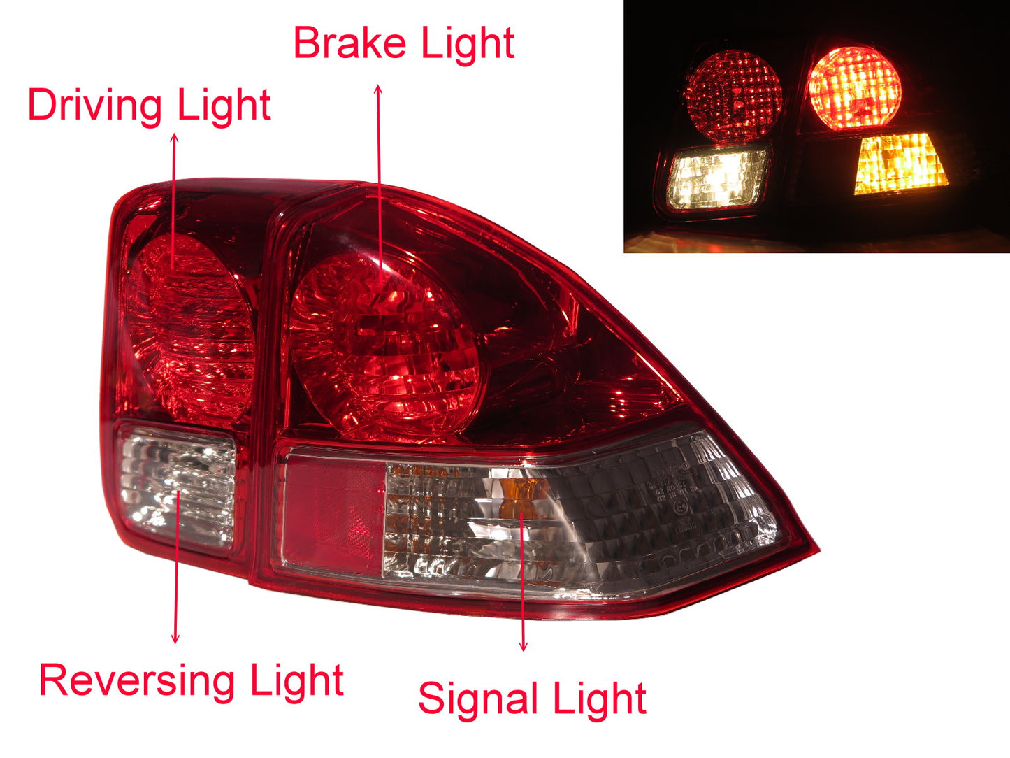 CrazyTheGod Civic ES Seventh generation 2001-2003 Sedan 4D Clear Tail Rear Light Red/Clear V2 for HONDA