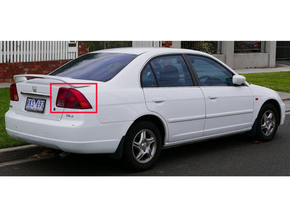 CrazyTheGod Civic ES Seventh generation 2001-2003 Sedan 4D Clear Tail Rear Light Red/Clear V2 for HONDA