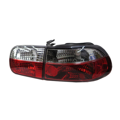 CrazyTheGod Civic EG/EH/EJ Fifth generation 1992-1995 Hatchback 3D Clear Tail Rear Light Red/Clear for HONDA
