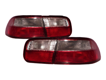 CrazyTheGod Civic EG/EH/EJ Fifth generation 1992-1995 Sedan 4D/2D Smoked Tail Rear Light Red/White for HONDA
