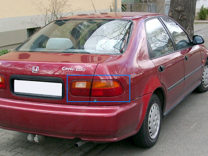 CrazyTheGod Civic EG/EH/EJ Fifth generation 1992-1995 Sedan 4D/2D Smoked Tail Rear Light Red/White for HONDA