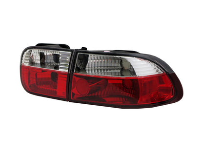 ไฟท้ายแบบใส CrazyTheGod CIVIC EG/EH/EJ รุ่นที่ 5 ปี 1992-1995 Sedan/Coupe 2D/4D สีแดง/ขาว สำหรับ Honda