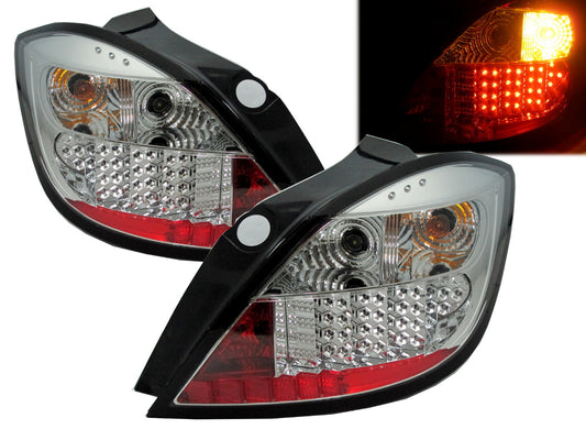 CrazyTheGod Astra H AH Fifth generation 2004-2012 Hatchback 5D LED Tail Rear Light Chrome for HOLDEN